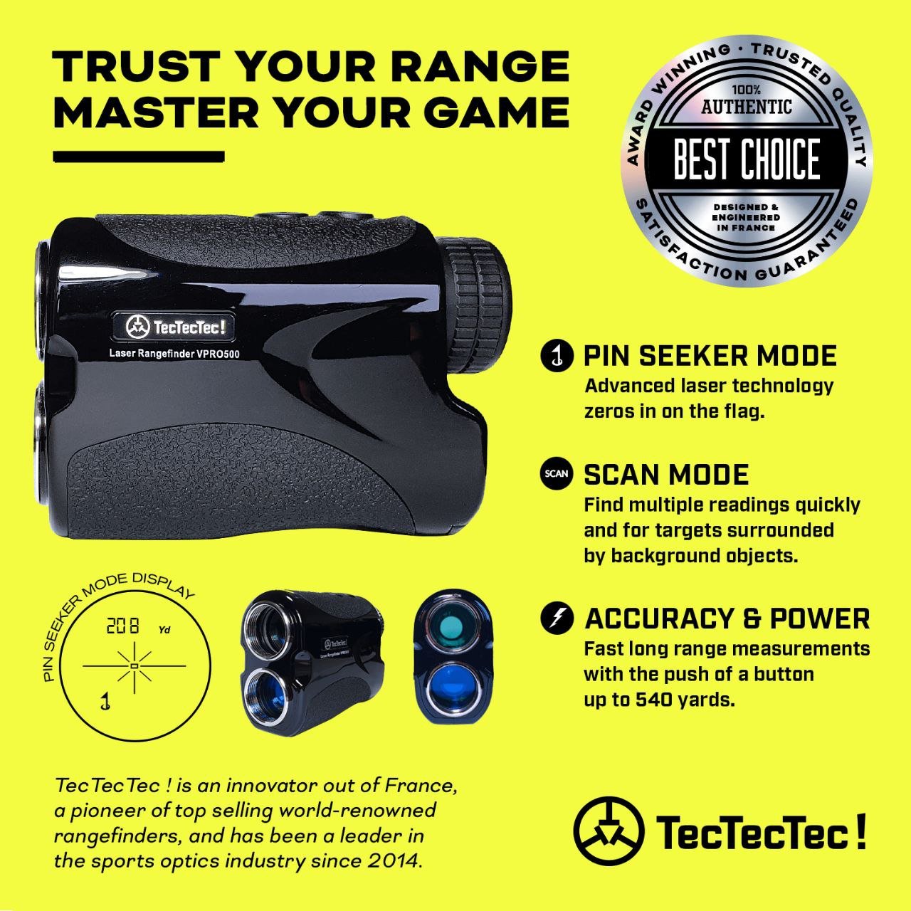 TecTecTec VPRO500 Golf Rangefinder function