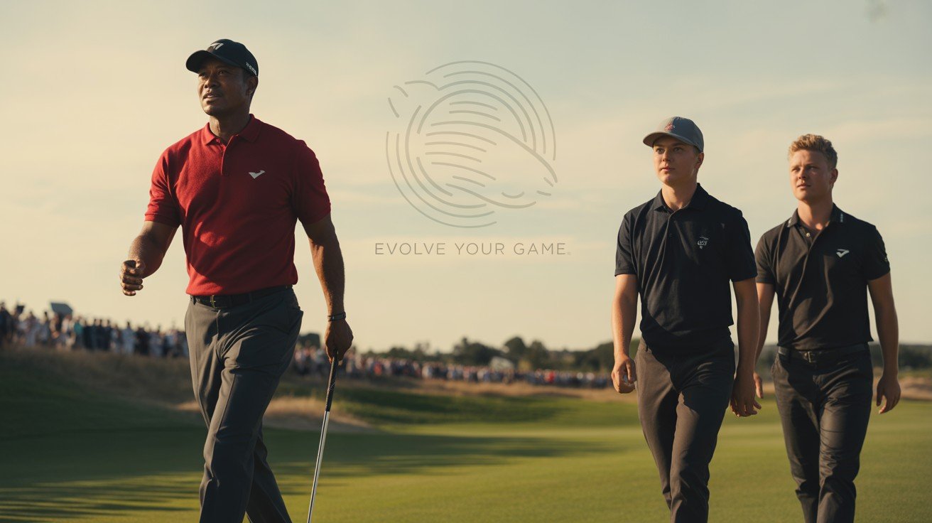 Tiger Woods with young golfers at the 2025 PGA Championship