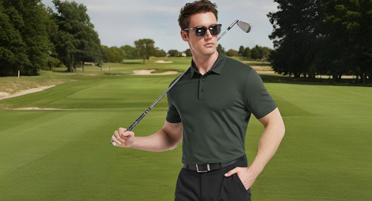 Mens Polo Shirts Quick Dry Short Sleeve Golf T Shirt